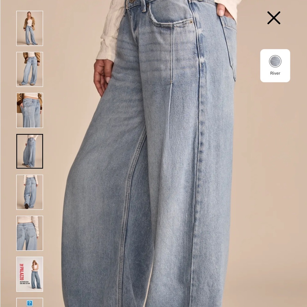 Lucky brand pleated palazzo wide leg jeans - Picture 3 of 16
